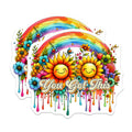 (2 Pack) You Got This Motivational Magnets - Sunflower Rainbow Magnets - Positive Encouragement - 5" On Longest Side - for Cars, Refrigerators, Toolboxes, Lockers - Made in USA BMCS3224