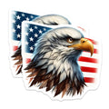 (2 Pack) American Bald Eagle Head Magnets - Majestic USA Flag Decor - Patriotic National Bird Symbol Display - 5 Inches On Longest Side - Thick Durable Magnet - Made in USA - MAG20269