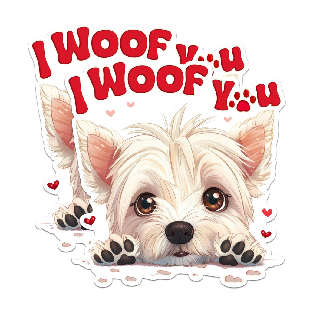(2 Packs) I Woof You Bichon Frise Magnets - Bichon Frise Dog Mom or Dad Magnets - 5 Inches On Longest Side - Premium Magnet - for Fridges, Toolboxes, Cars - Made in USA - MAG2372