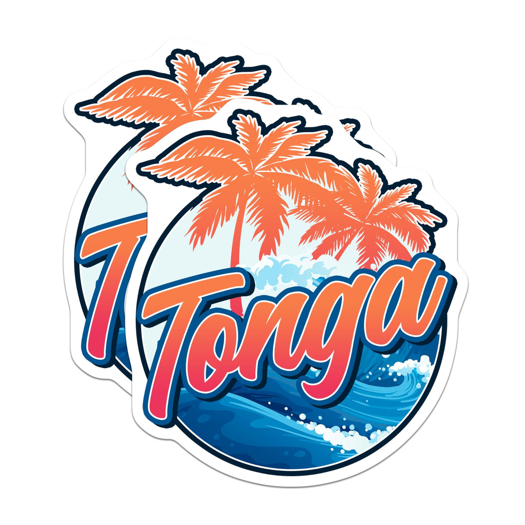 (2 Pack) Tonga Magnets - Tropical Island Decor - Pacific Ocean Souvenir Magnets - 5" On Longest Side - Premium Magnet - for Cars, Refrigerators, Toolboxes, Lockers - Made in USA - MAG18150