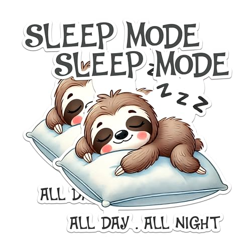 (2 Pack) Sleep Mode Sloth Magnets - All Day All Night Sloth Magnets - Cute Sloth Art Magnets- 5" On Longest Side - for Fridges, Toolboxes, Cars - Made in USA - MAG2737