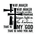 (2 Pack) Way Maker Miracle Worker Magnets - Promise Keeper Faith Quote - Inspirational Christian Cross Decor Refrigerator - 5 Inches On Longest Side - Thick Durable Magnet - Made in USA - MAG24935