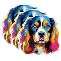 (3 Pack) Cavalier Spaniel Decals - Dog Breed Art - Colorful Pet Decal - 3 Inches On Longest Side - Easy Peel & Apply - Made in USA - 3MCS0693