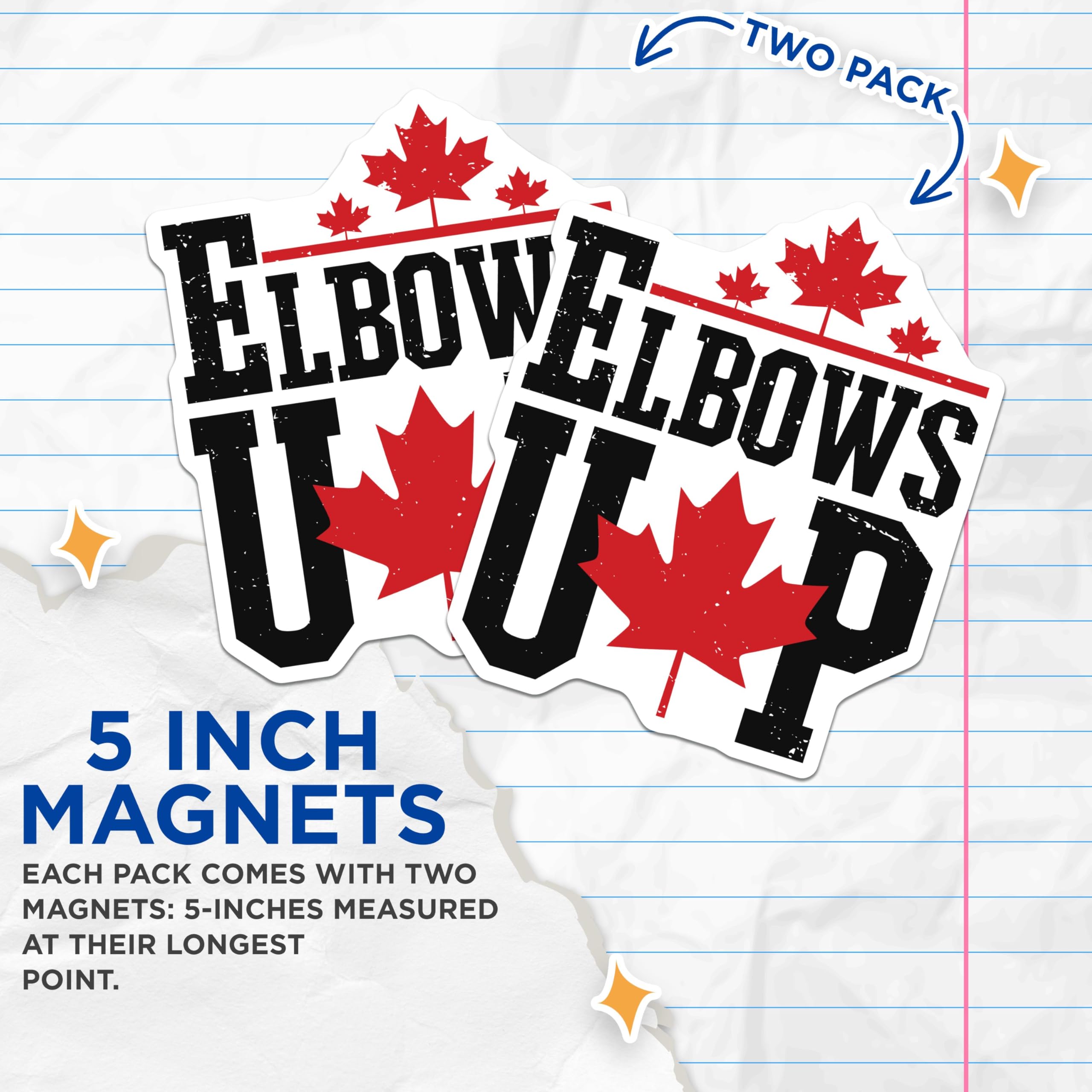 (2 Pack) Canada Hockey Fan Decor Magnet - Sports Enthusiast Accessory - 5" On Longest Side - Sticks to Smooth Flat Surfaces - Made in USA - MAG9973