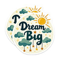 (2 Pack) Dream Big Magnets - Inspirational Fridge Decor - Motivational Message - Kids Room Decor - Positive Affirmation - Sun Cloud Stars - 5" - Durable Magnet - Made in USA - MAG37618