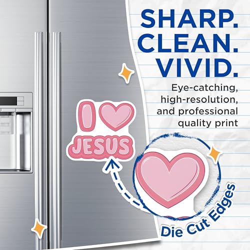 (2 Pack) I Heart Jesus Magnets Magnets - 5" On Longest Side - Made in USA - Sticks to Refrigerators & Metal Surfaces - MAG8896