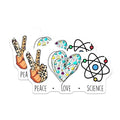 (2 Pack) Peace Love Science Magnets - Teacher Decor - 5" On Longest Side - for Cars, Fridges, Toolboxes - Made in USA - MAG7842