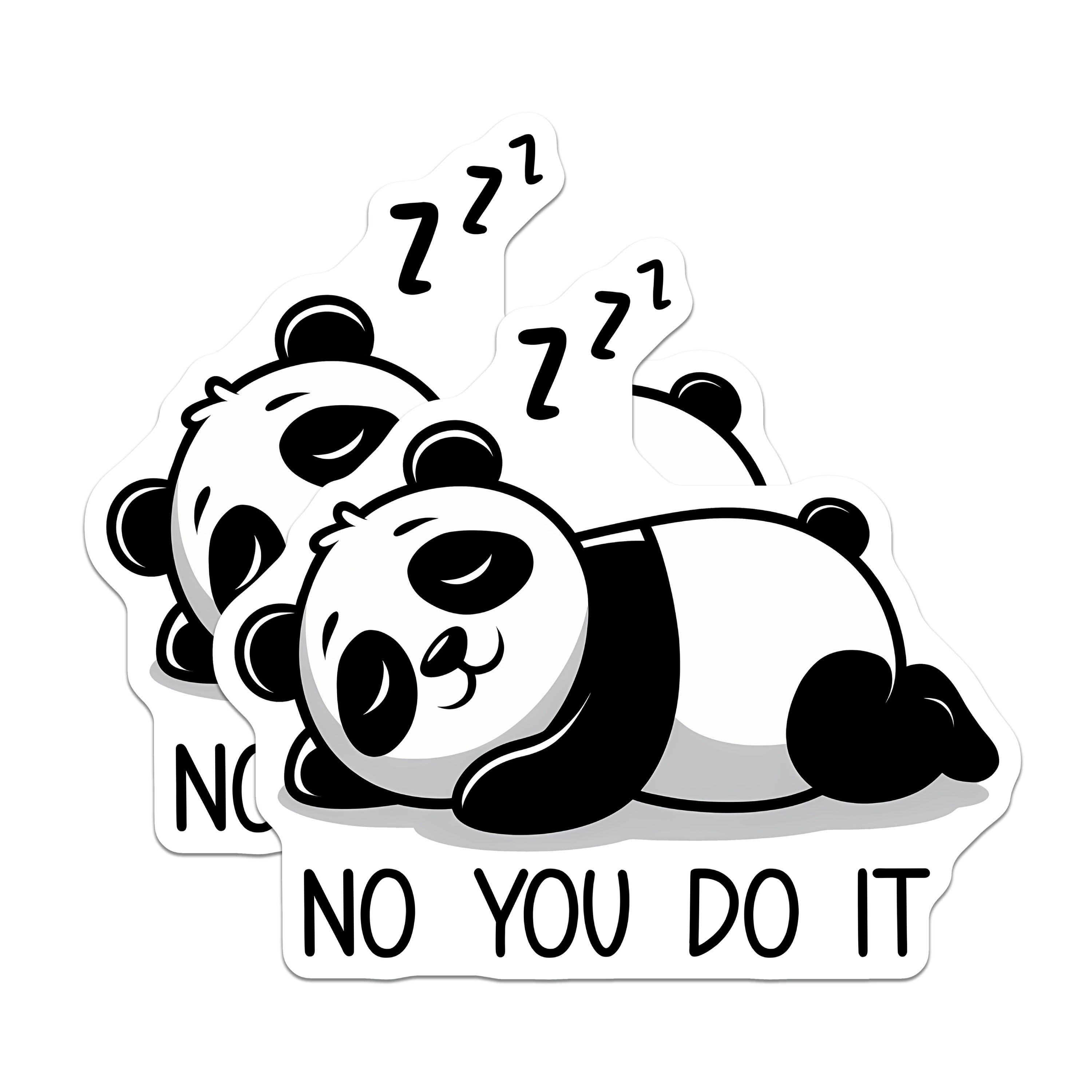(2 Pack) No You Do It Magnets - Funny Sleeping Panda - Sarcastic Animal Fridge Decor - Lazy Day Humor Accessory - 5 Inches On Longest Side - Thick Durable Magnet - Made in USA - MAG37879