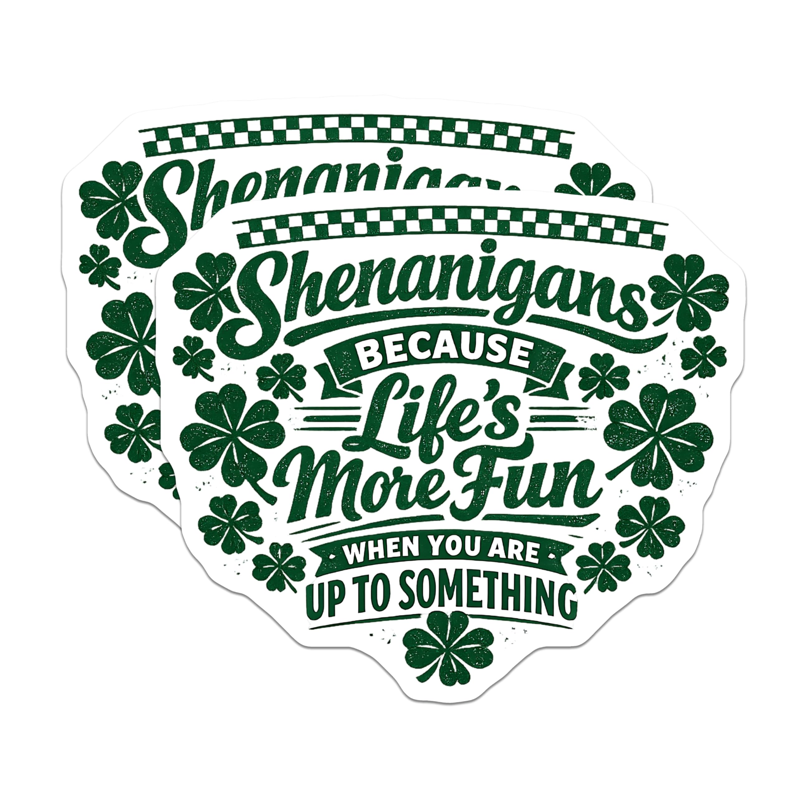 (2 Pack) Shenanigans Magnets - St Patricks Day Party Decor - Irish Shamrock Refrigerator Accessory - Funny Quote - 5 Inches On Longest Side - Thick Durable Magnet - Made in USA - MAG20573