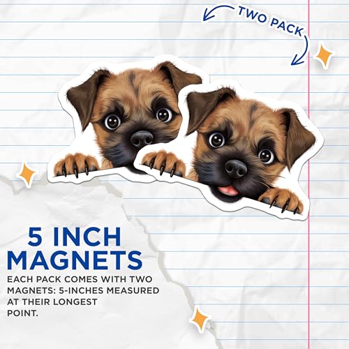 (2 Pack) Puppy Illustration Magnet - 5" On Longest Side - Sticks to Smooth Flat Surfaces - Made in USA - MAG9882