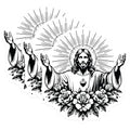 (3 Pack) Jesus Christ Decals - Religious Stickers - Christian Decal - 3 Inches On Longest Side - Easy Peel & Apply - Made in USA - 3MCS6094