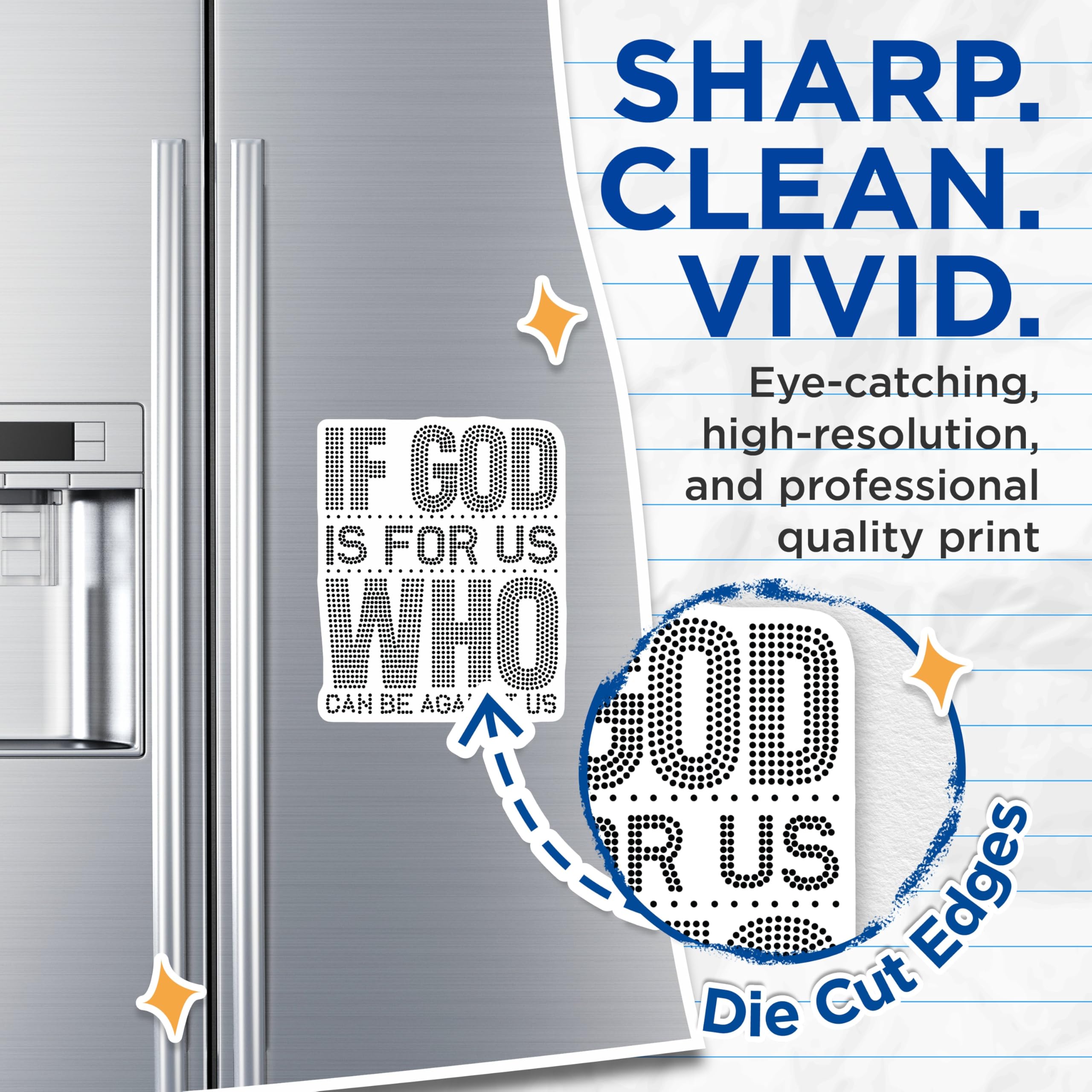 (2 Pack) Powerful Scripture Quote Magnets - If God is for Us Verse - Christian Inspirational Refrigerator Decor - 5 Inches On Longest Side - Thick Durable Magnet - Made in USA - MAG19655