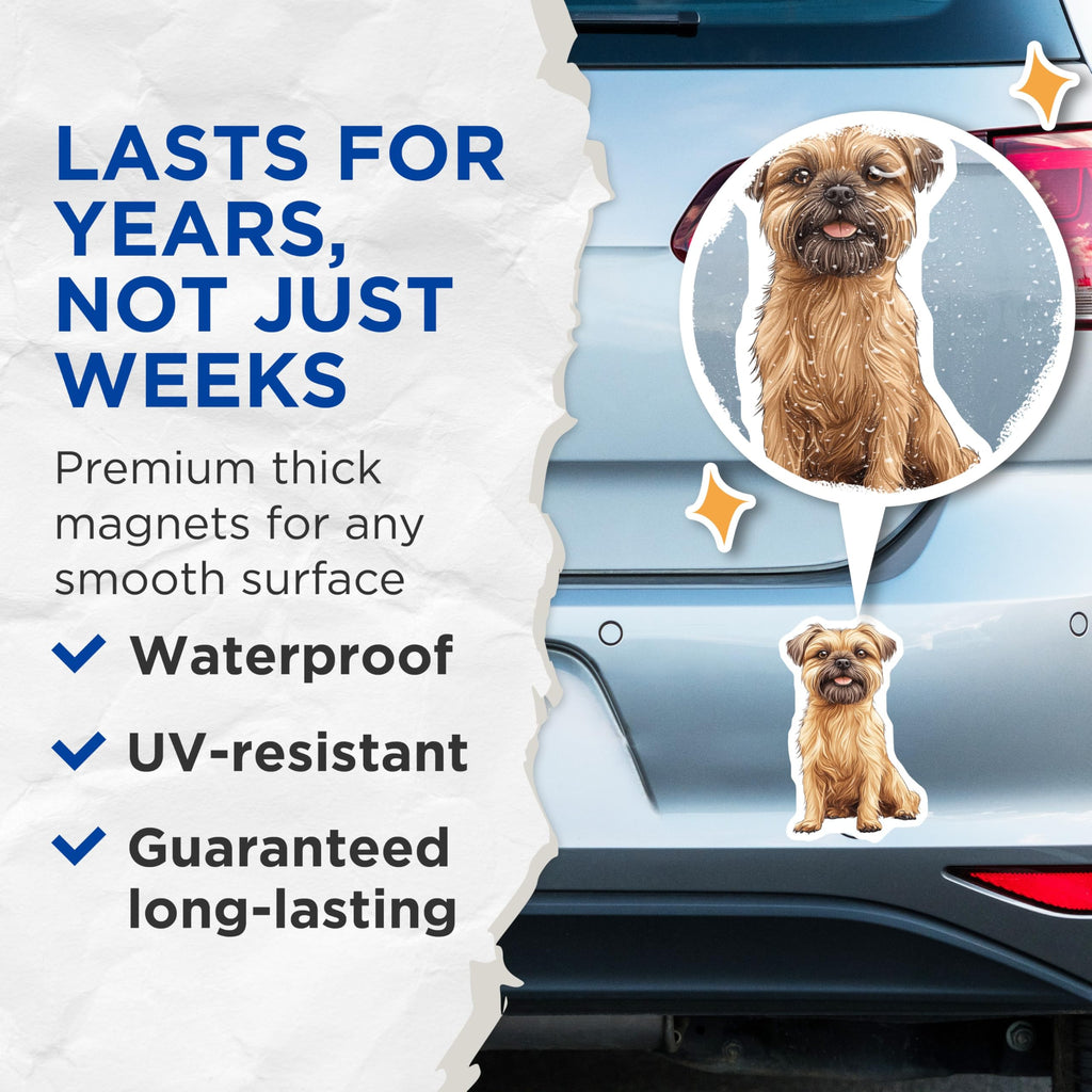 (2 Pack) Brussels Griffon Dog Magnets - Cute Pet Lover Refrigerator Decor - Dog Mom Fridge Accessories - 5 Inches On Longest Side - Thick Durable Magnet - Made in USA - MAG27377