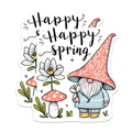 (2 Pack) Happy Spring Gnome Stickers - Cute Spring DÃƒÆ’Ã†â€™Ã‚Â©cor - Fun Garden Gnomes - 5" On Longest Side - Sticks to Smooth Flat Surfaces - Made in USA - BMCS7997