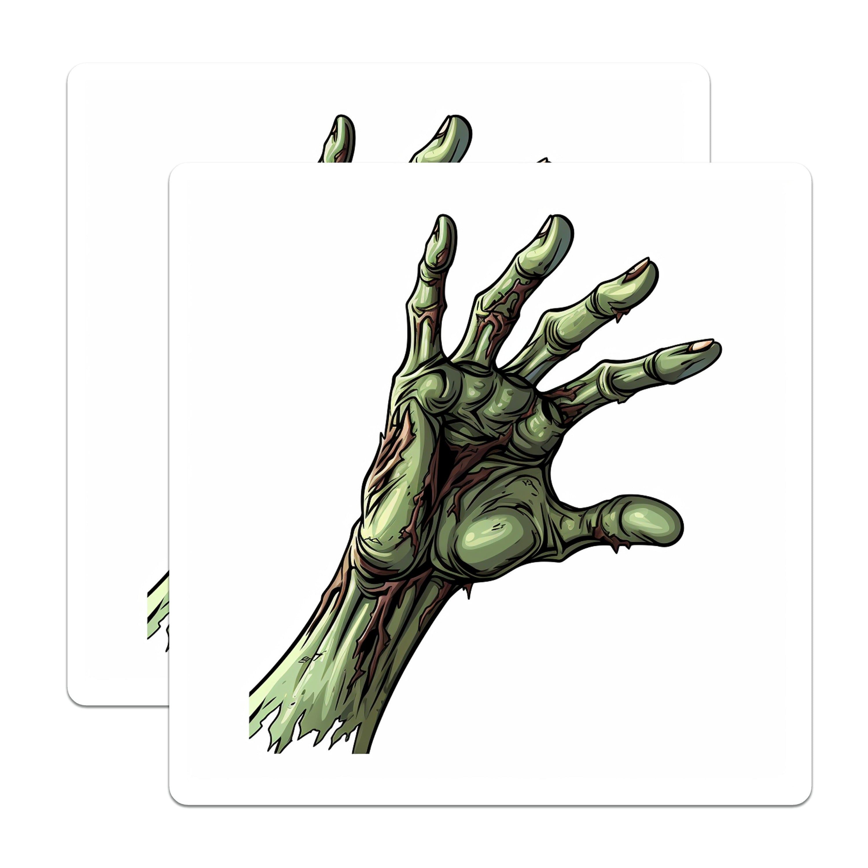 (2 Pack) Zombie Hand Magnets - Spooky Halloween Decoration - Undead Artwork Refrigerator Accessory - Creepy Home Decor - 5 Inches On Longest Side - Thick Durable Magnet - Made in USA - MAG38333