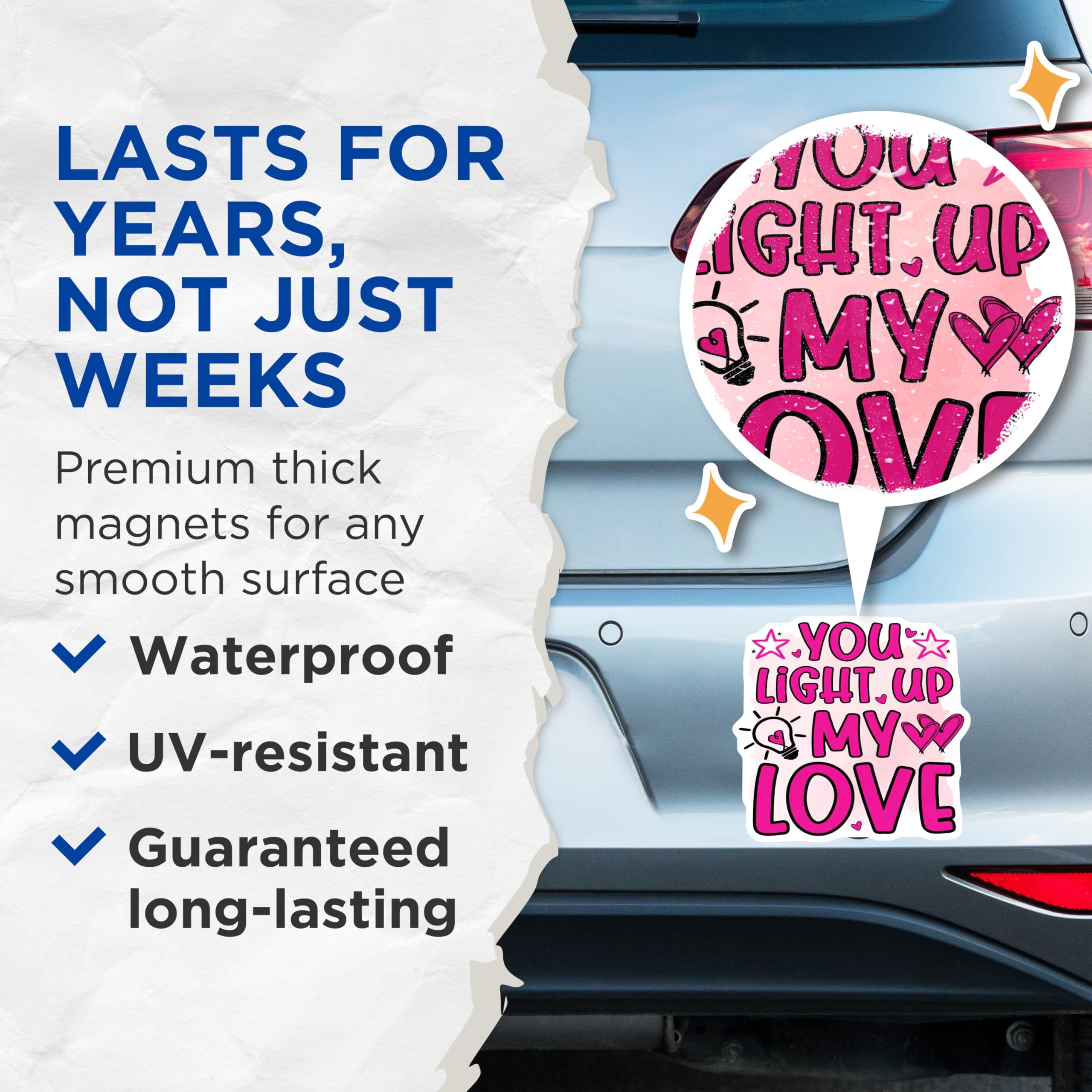 (2 Pack) Love Expression Magnets - Romantic Message Decor - Valentine's Day Couple Idea - 5 Inches On Longest Side - Thick Durable Magnet - Made in USA - MAG22816