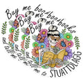 (3 Pack) Buy Me Books Decals - Skeleton Reader Stickers - Laptop Decal - 3 Inches On Longest Side - Easy Peel & Apply - Made in USA - 3MCS1663
