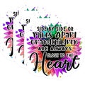 (3 Pack) Grandchildren Heart Decals - Colorful Sunflower - Laptop Decals - 3 Inches On Longest Side - Easy Peel & Apply - Made in USA - 3MCS4547