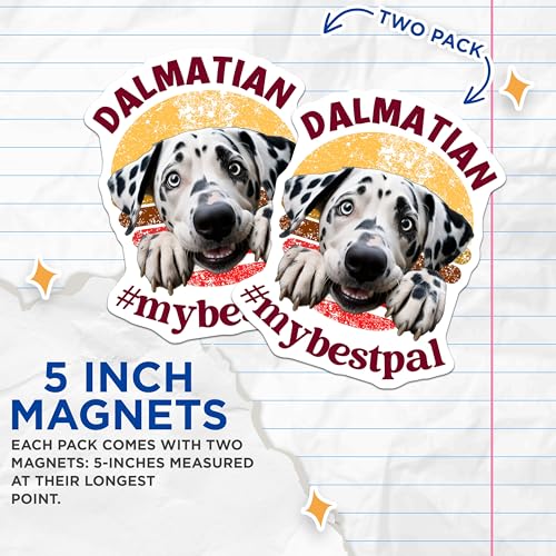 (2 Pack) Dalmatian Dog Magnets - Puppy - Cute Dog Lover - Animal Print Fridge Magnets - 5" On Longest Side - for Cars, Fridges, Toolboxes - Made in USA - MAG3975