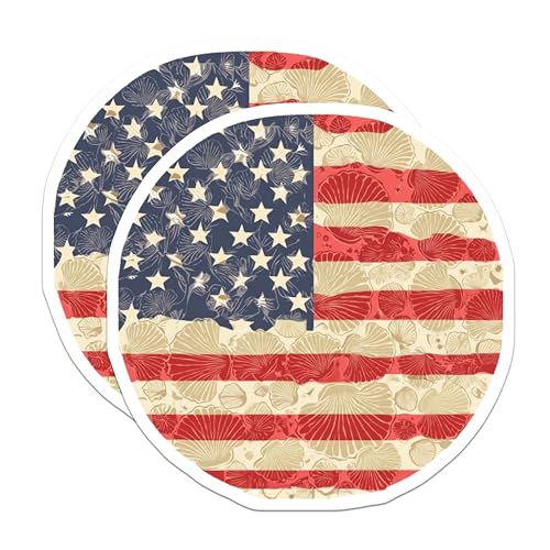 (2 Pack) American Flag Magnets Magnets - Patriotic USA Decor - 5" On Longest Side - Made in USA - Sticks to Refrigerators & Metal Surfaces - MAG8974
