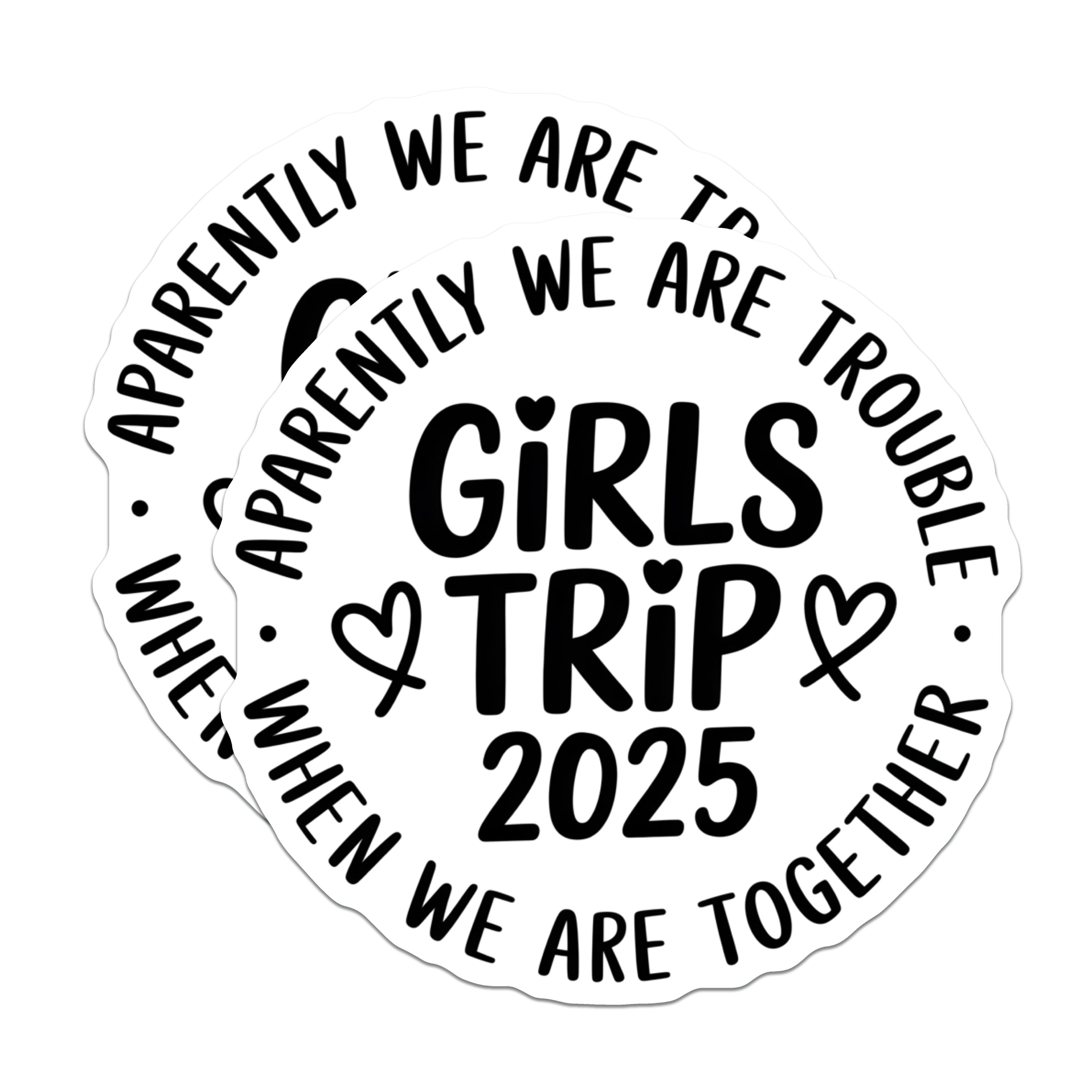 (2 Pack) Girls Trip 2025 Magnets - Funny Friends Travel - Bachelorette Party Keepsake - 5 Inches On Longest Side - Thick Durable Magnet - Made in USA - MAG39008