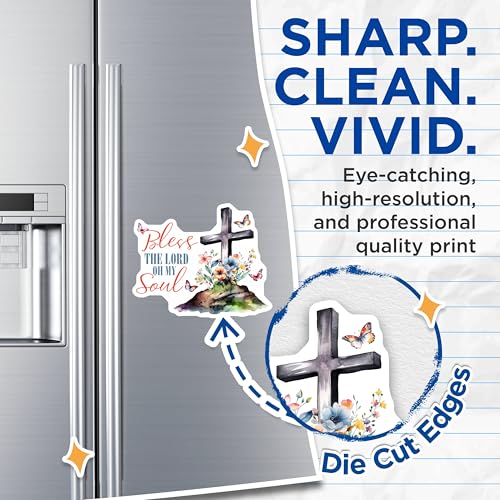 (2 Pack) Bless The Lord Oh My Soul Magnets Magnets - Inspirational Christian Decor - Religious Fridge Art - 5" On Longest Side - Made in USA - Sticks to Refrigerators & Metal Surfaces - MAG8578