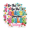 (2 Pack) Be the Reason Someone Smiles Magnets - Inspirational Quote - Positive Affirmation - Classroom Office Decor - 5 Inches On Longest Side - Thick Durable Magnet - Made in USA - MAG27946