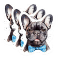(3 Pack) French Bulldog Decals - Watercolor Dog Art - Cute Puppy Decals - 3 Inches On Longest Side - Easy Peel & Apply - Made in USA - 3MCS1058