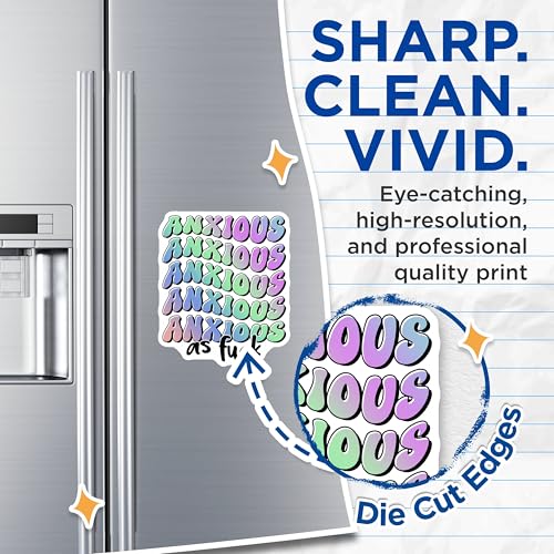 (2 Pack) Anxious AF Magnets - Stress Relief - 5" On Longest Side - for Cars, Fridges, Toolboxes - Made in USA - MAG7678