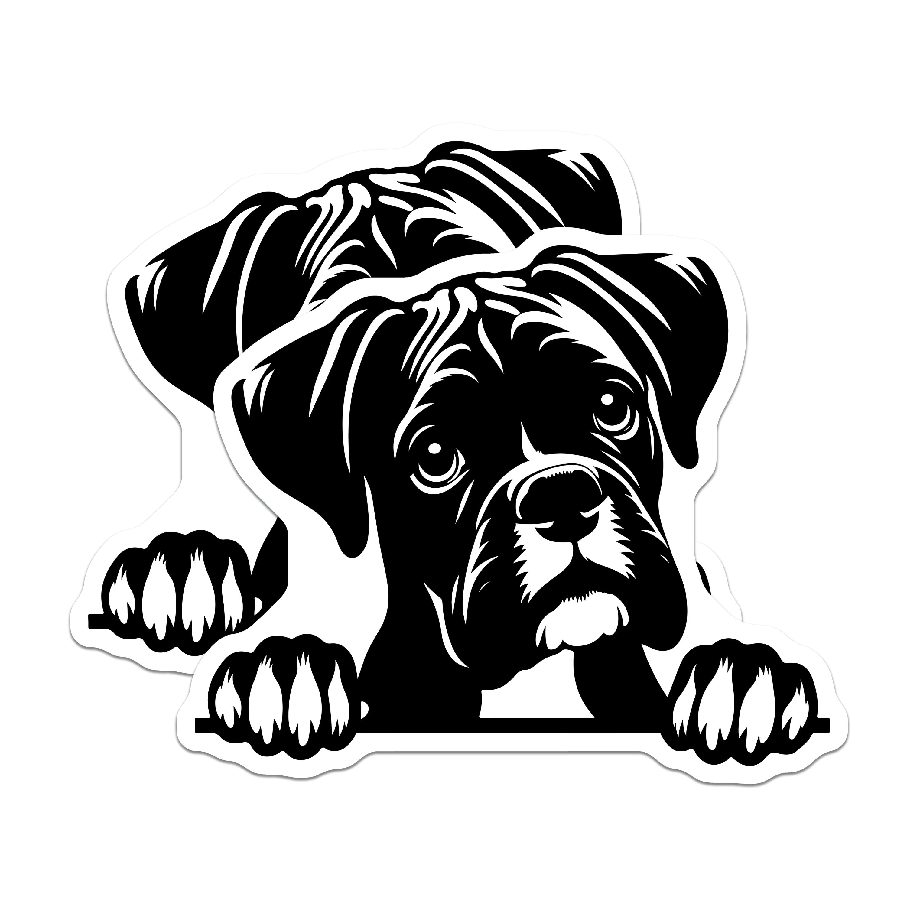 (2 Pack) Boxer Dog Magnets - Cute Peekaboo Puppy Refrigerator Decor - Animal Lover Pet Parent Accent - 5 Inches On Longest Side - Thick Durable Magnet - Made in USA - MAG39490