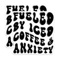 (2 Pack) Fueled by Iced Coffee Magnets - Anxiety Humor - Kitchen Decor - Funny Quote - 5" On Longest Side - for Cars, Fridges, Toolboxes - Made in USA - MAG7673