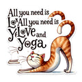 (2 Packs) All You Need is Love and Yoga Cat Stretching Cat Doing Yoga Magnets - Magnets - 5 Inches On Longest Side - Premium Magnet - for Fridges, Toolboxes, Cars - Made in USA - MAG2423