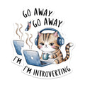 (2 Pack) Go Away I'm Introverting Magnets - Funny Cat Magnets - Introvert Decor Magnets - 5" On Longest Side - for Cars, Refrigerators, Toolboxes, Lockers - Made in USA BMCS3457