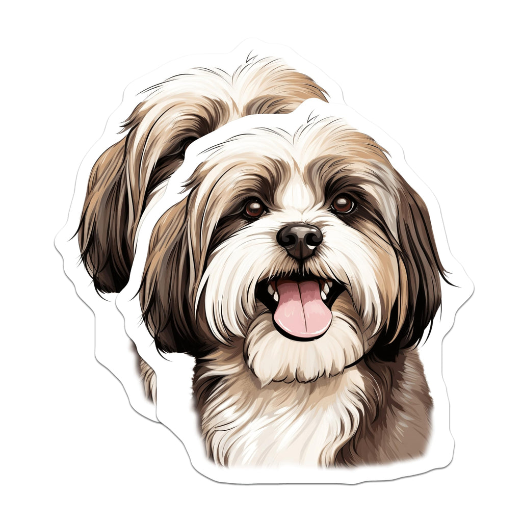 (2 Pack) Shih Tzu Dog Magnets - Happy Puppy Pet Lover Decor - Animal Fridge Accessories - 5 Inches On Longest Side - Thick Durable Magnet - Made in USA - MAG25620