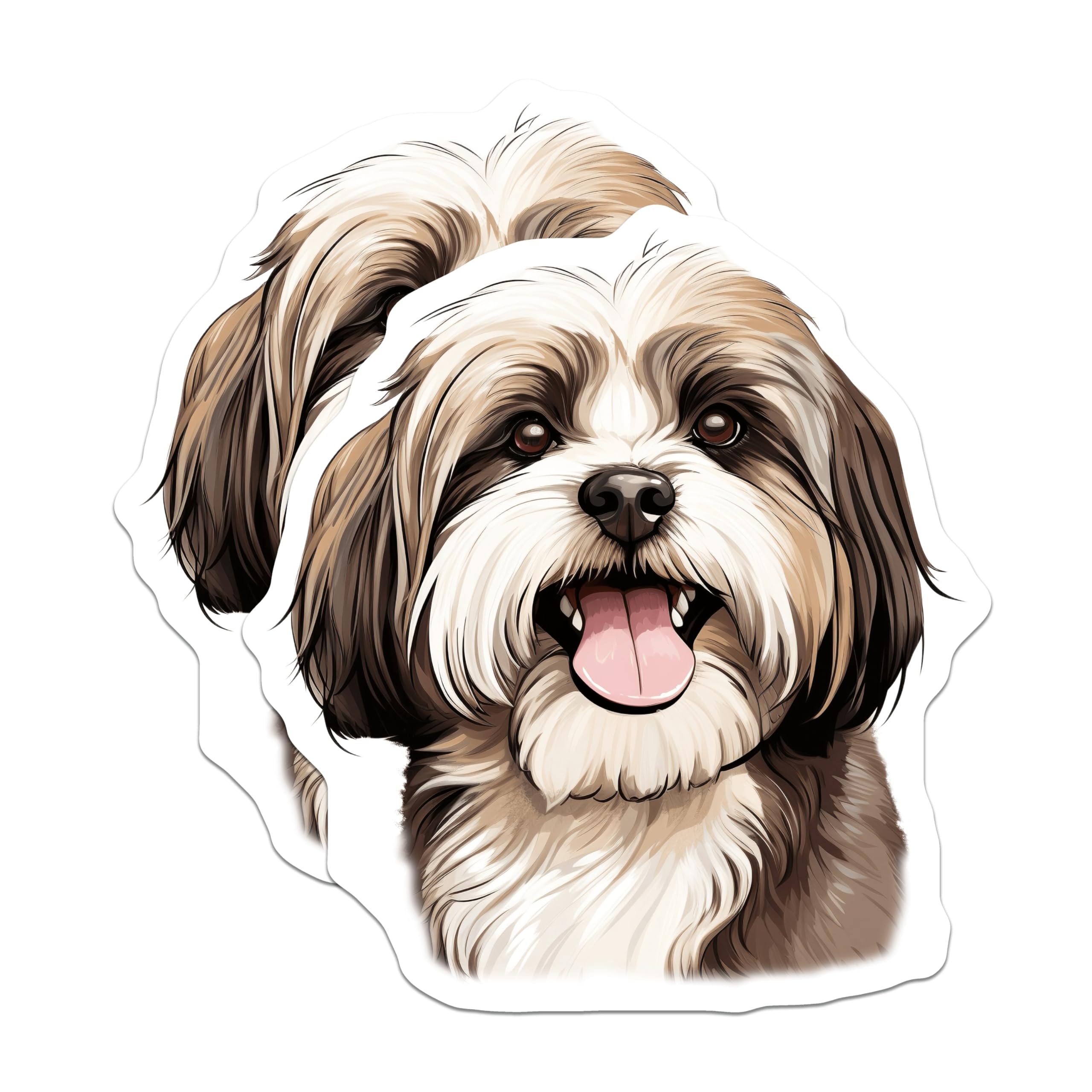 (2 Pack) Shih Tzu Dog Magnets - Happy Puppy Pet Lover Decor - Animal Fridge Accessories - 5 Inches On Longest Side - Thick Durable Magnet - Made in USA - MAG25620