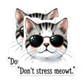 (2 Pack) Funny Cat Magnets - Don't Stress Meowt - Cool Cat Decor for Fridge - 5" On Longest Side - Premium Magnet - for Cars, Refrigerators, Toolboxes, Lockers - Made in USA - MAG15728