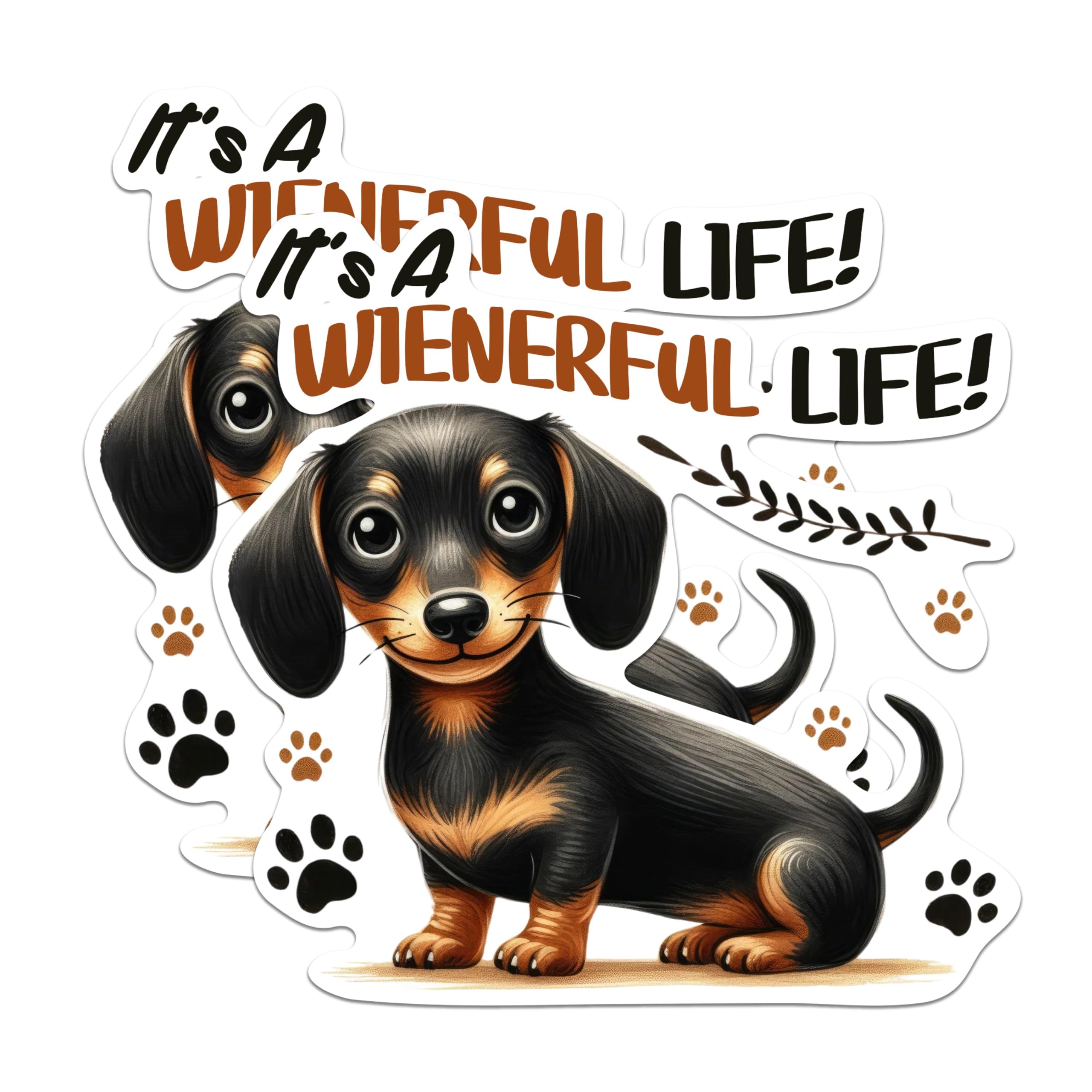 (2 Pack) It's A Wienerful Life Magnets - 5 Inches On Longest Side - Premium Magnet - for Cars, Refrigerators, Toolboxes - Made in USA - MAG1993