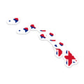 (2 Pack) Hawaiian Flag Islands Map Magnets - Aloha State Pride Patriotic Souvenirs - Travel Keepsake Refrigerator Decoration - 5 Inches On Longest Side - Thick Durable Magnet - Made in USA - MAG21639
