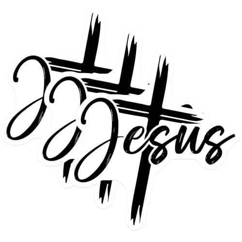 (3 Pack) Jesus Cross Decals - Faith Decal - Religious Sticker - 3 Inches On Longest Side - Easy Peel & Apply - Made in USA - 3MCS1847