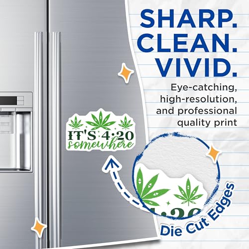 (2 Pack) Funny It's 4:20 Somewhere Magnets Magnets - Cannabis Leaf Magnet - Weed Decor - 5" On Longest Side - Made in USA - Sticks to Refrigerators & Metal Surfaces - MAG8918