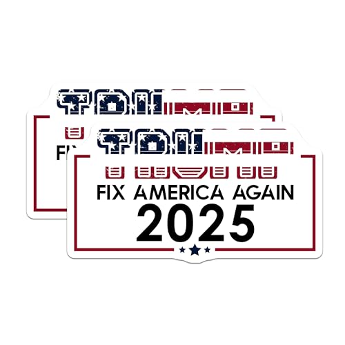 (2 Pack) Fix America Again Stickers - Political Stickers - 2025 Election Campaign Stickers - 5" On Longest Side - Sticks to Smooth Flat Surfaces - Made in USA - BMCS5526