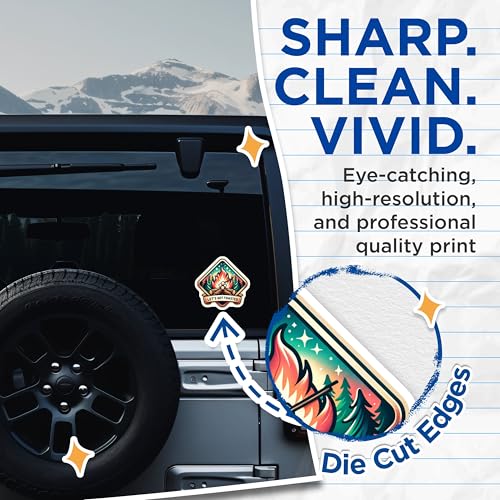 (2 Pack) Let's Get Toasted Stickers - Campfire Marshmallow Stickers - Camping Adventure Stickers - 5" On Longest Side - Sticks to Smooth Flat Surfaces - Made in USA - BMCS7026
