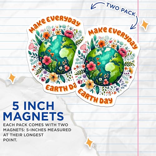 (2 Pack) Eco Friendly Home Decor Magnet - Inspirational Floral Design - 5" On Longest Side - Sticks to Smooth Flat Surfaces - Made in USA - MAG9749