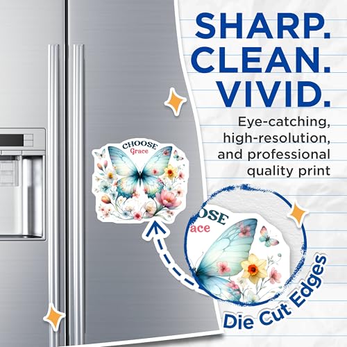 (2 Pack) Choose Grace Quote Magnet - Floral Decor for Office - 5" On Longest Side - Sticks to Smooth Flat Surfaces - Made in USA - MAG10070