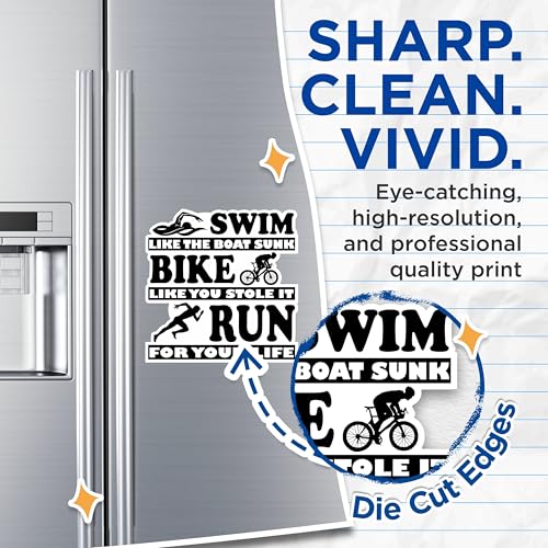(2 Packs) Swim Like The Boat Sunk Magnets - Funny Fitness Working Out Magnets - 5 Inches On Longest Side - Premium Magnet - for Fridges, Toolboxes, Cars - Made in USA - MAG2473