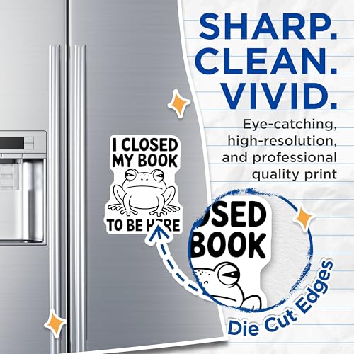 (2 Pack) I Closed My Book Magnets - Book Lover - Funny Frog Quote - 5" On Longest Side - for Cars, Fridges, Toolboxes - Made in USA - MAG6741