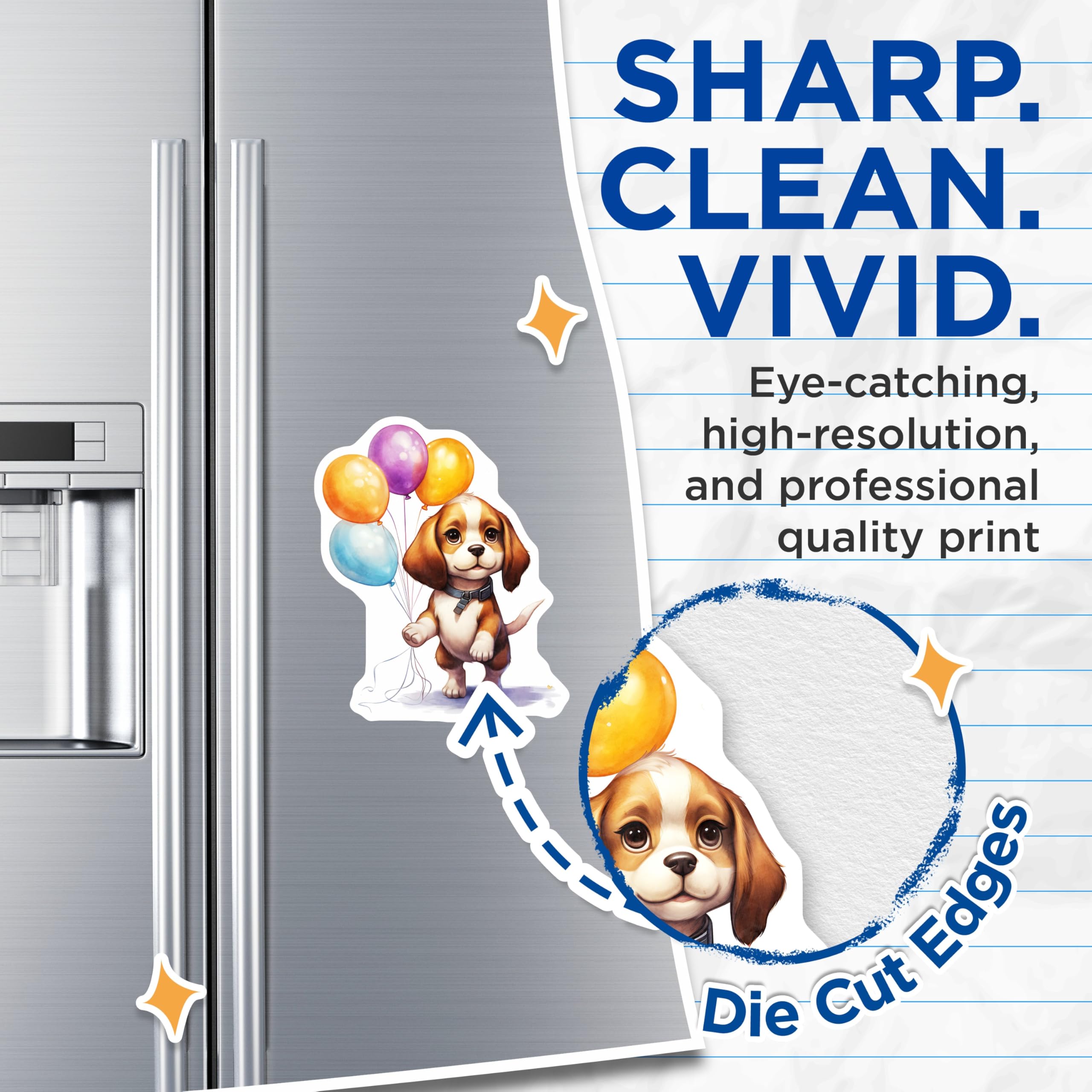 (2 Pack) Beagle Dog Magnets - Puppy Balloons - Cute Animal Refrigerator Magnets - 5" On Longest Side - Premium Magnet - for Cars, Refrigerators, Toolboxes, Lockers - Made in USA - MAG16552