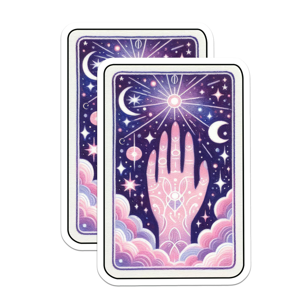 (2 Pack) Celestial Hand Magnets - Cosmic Palmistry Fortune Teller Art - Mystical Spiritual Witchy Aesthetic Decor - 5 Inches On Longest Side - Thick Durable Magnet - Made in USA - MAG21110