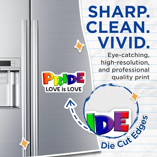 (2 Pack) Pride Love is Love Magnets - Rainbow Pride - LGBTQ+ Decor - Equality Celebration - 5" On Longest Side - for Cars, Fridges, Toolboxes - Made in USA - MAG8267
