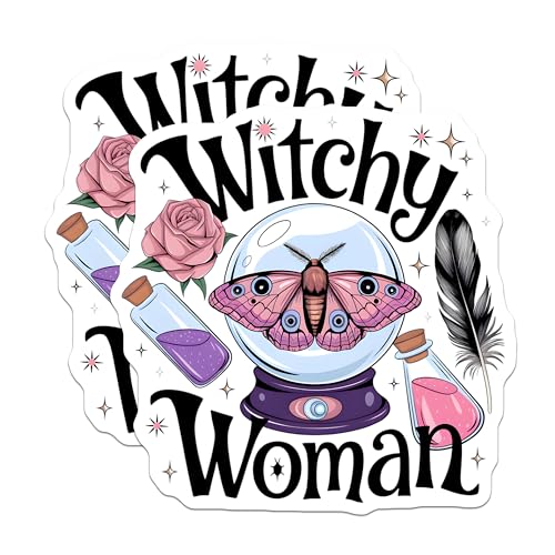 (2 Pack) Witchy Woman Magnets - Mystical Decor - Crystal Ball - Witches Accessories - Butterfly Magic - Sorcery Magnets - 5" On Longest Side - for Cars, Fridges, Toolboxes - Made in USA - MAG6596